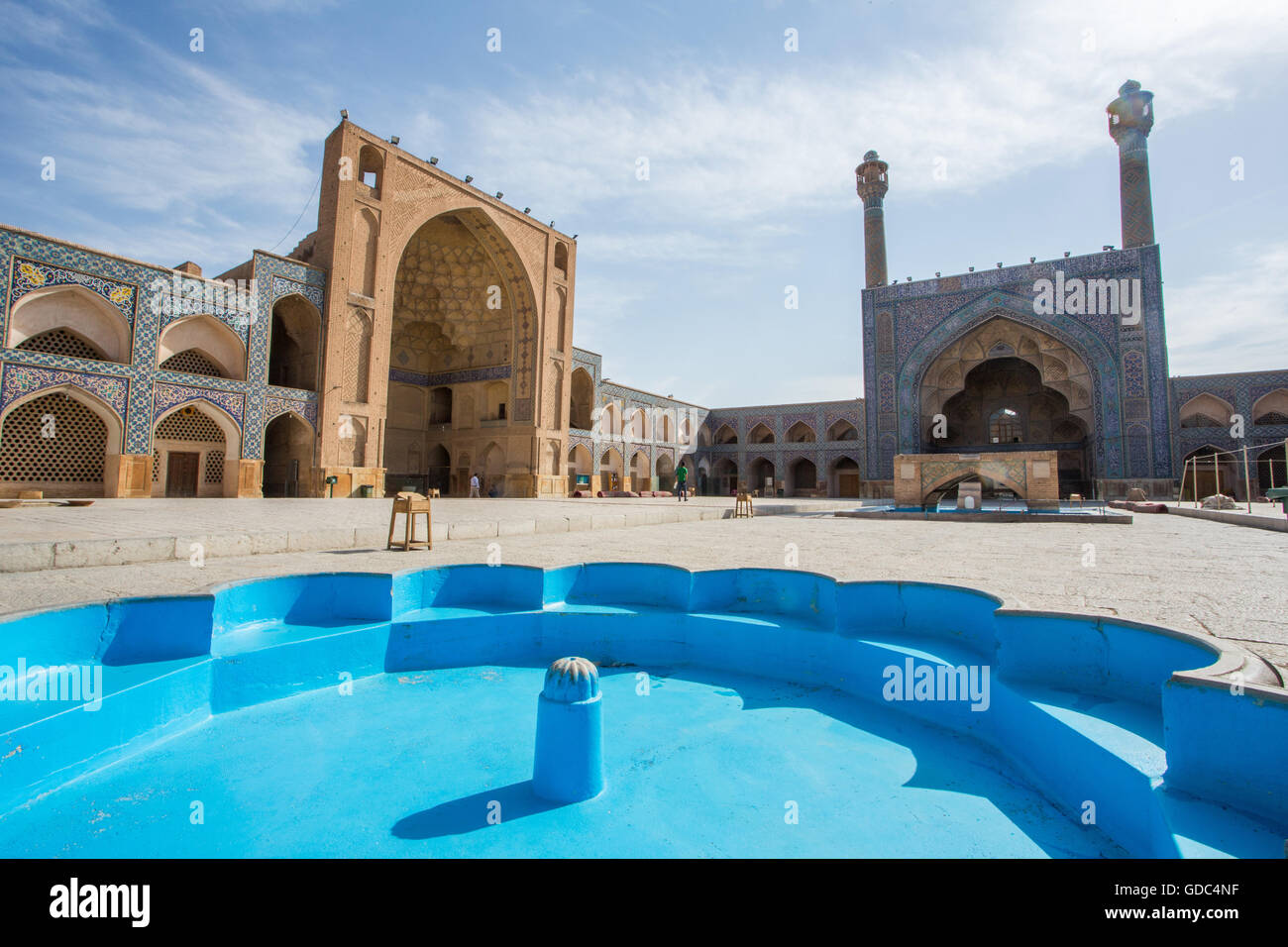 Iran,Esfahan città,Masjed-e Jame (Moschea del Venerdì),UNESCO Patrimonio Mondiale,cortile, Foto Stock