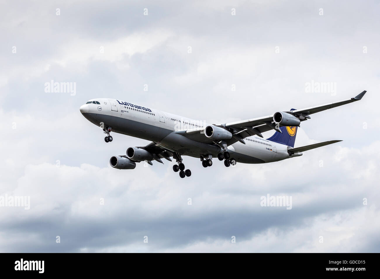 Lufthansa Airbus A340 aerei per il trasporto di passeggeri Foto Stock