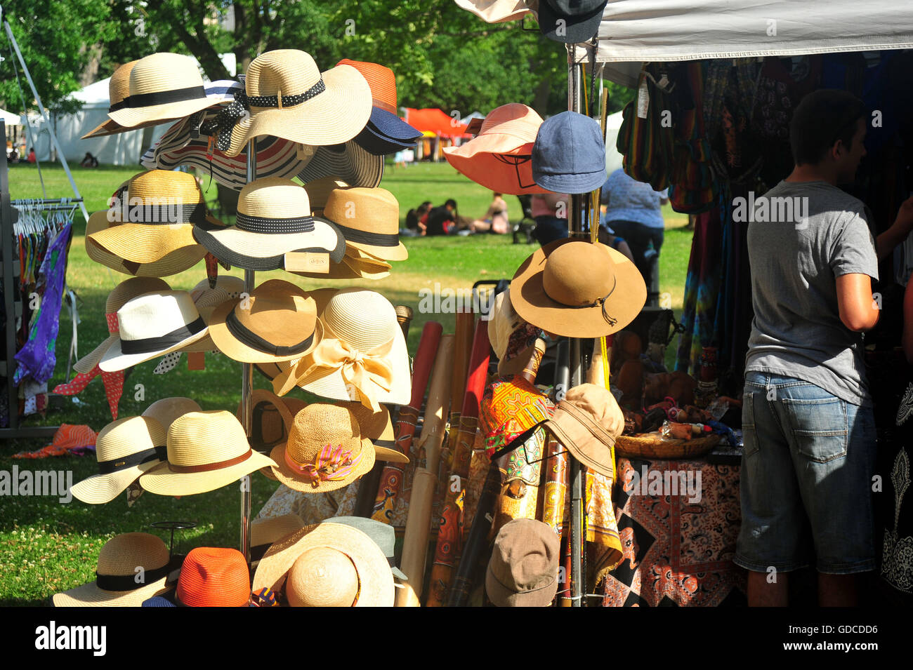 Un cappello davanti a un festival nella città canadese di London, Ontario. Foto Stock