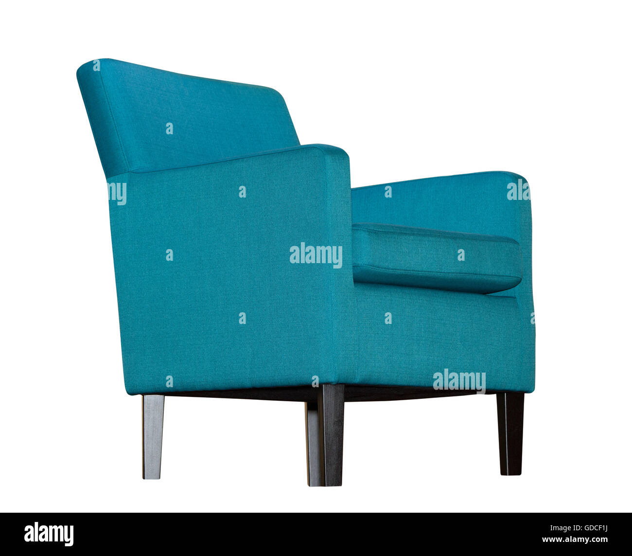Tessuto blu sedia moderno isolato Foto Stock