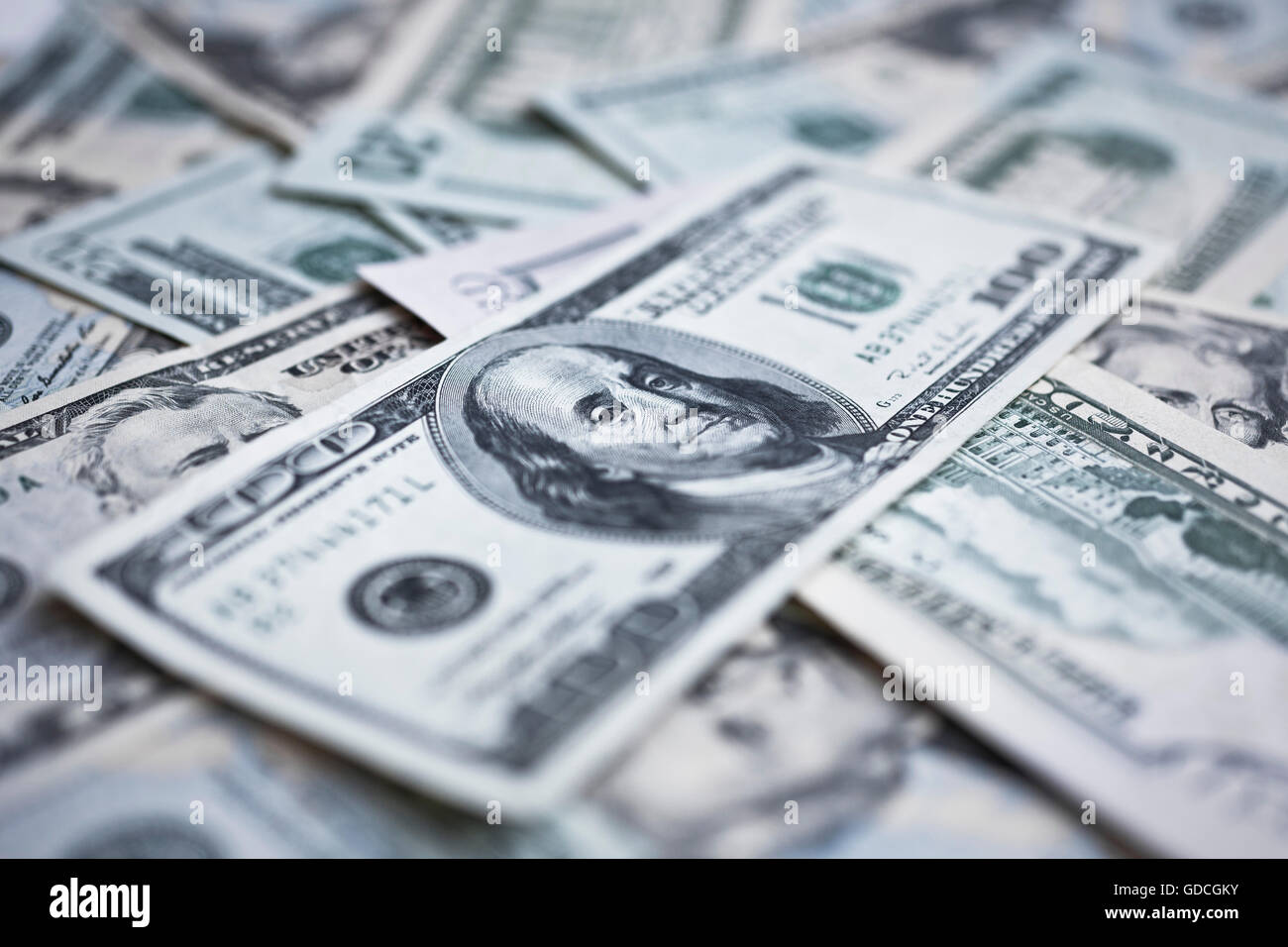 Valuta statunitense. American greenback dollar note. Foto Stock