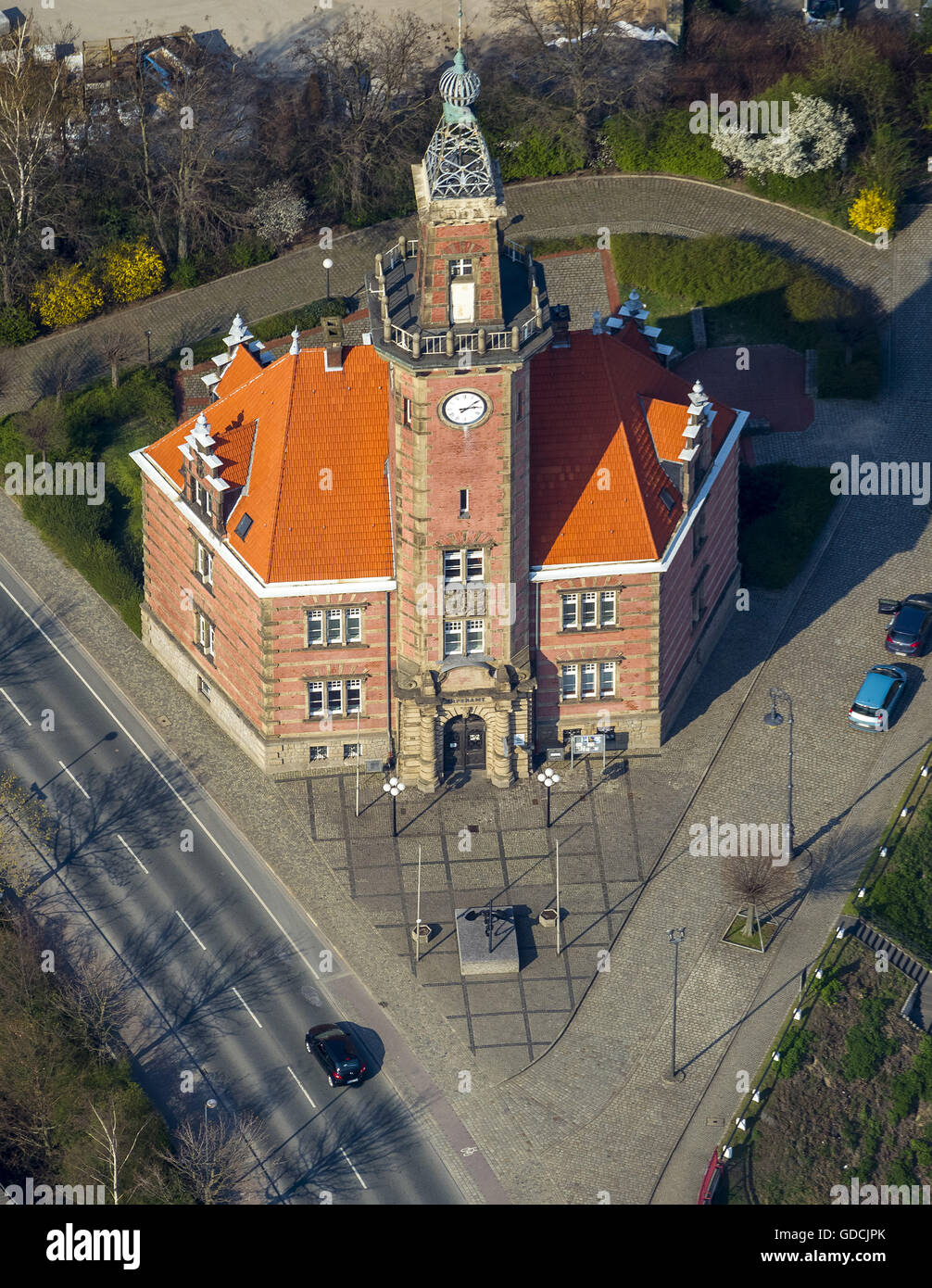 Antenna, il vecchio Port Authority Dortmund, Dortmund porto, Dortmund, la zona della Ruhr, Renania del nord-Vestfalia, Germania, Europa, vista aerea, Foto Stock