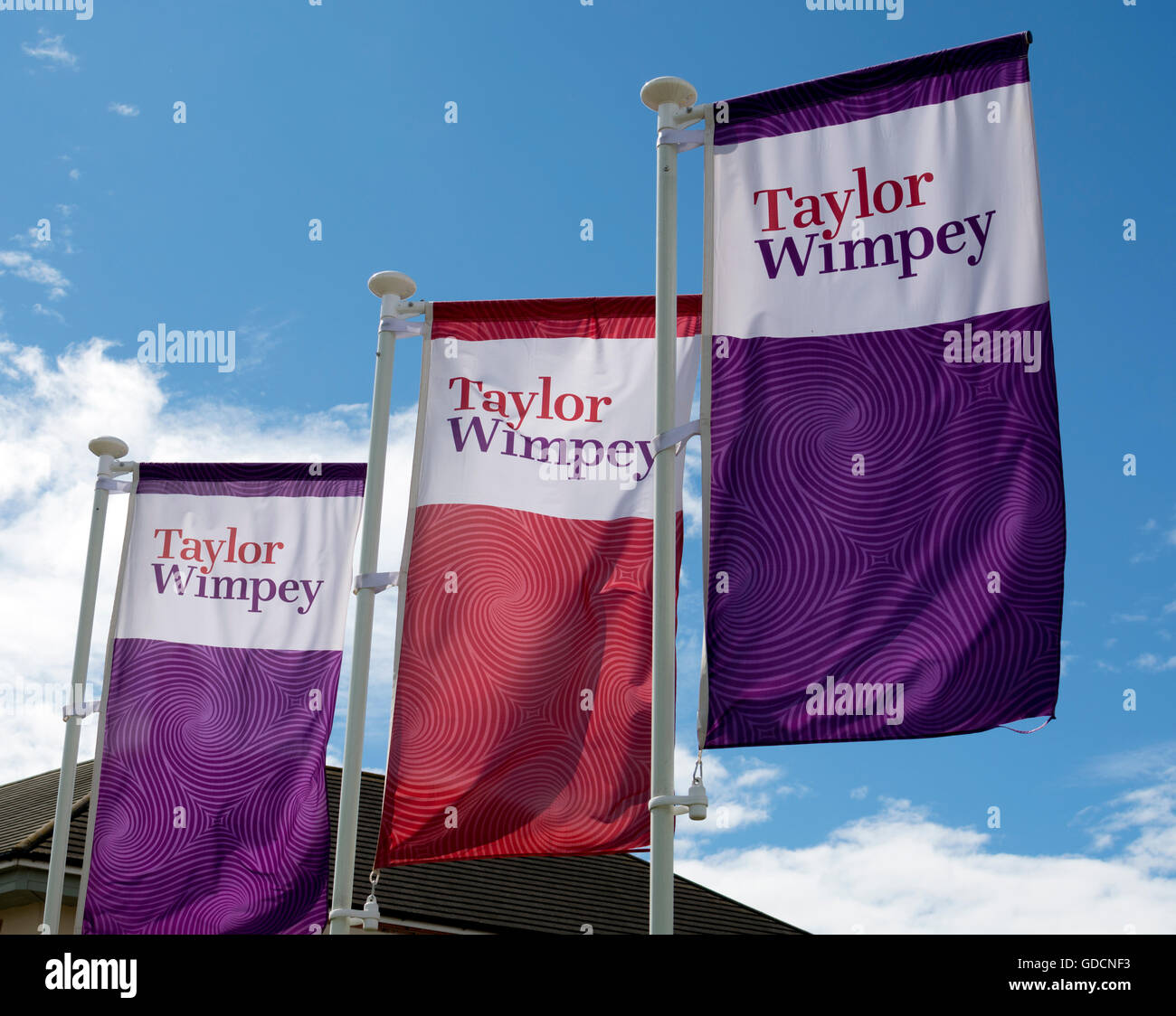Taylor Wimpey bandiere Foto Stock