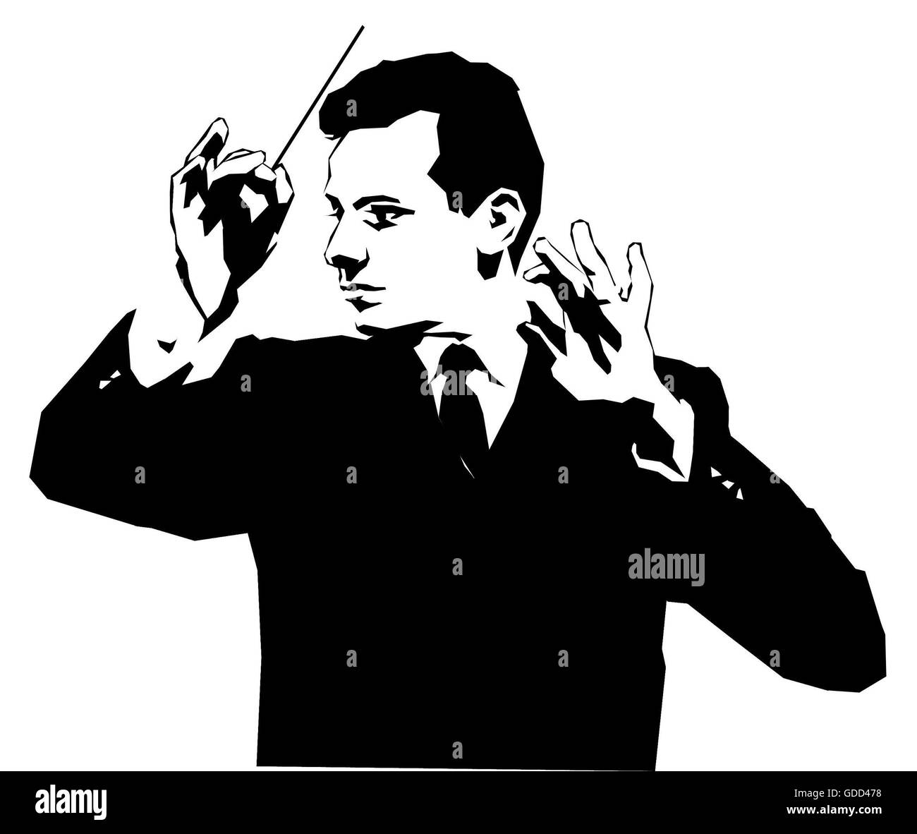 Maazel, Lorin, 6.3.1930 - 13.7.2014, musicista americano (conduttore), a mezza lunghezza e grafica by Jan Rieckhoff, 7.9.2004, artista del Copyright già eliminato attraverso INTERFOTO, nessun gioco aggiuntivo necessario Foto Stock