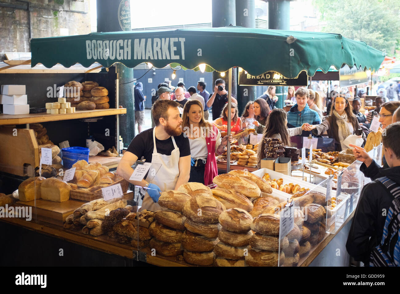 Borough Market in London, England. Foto Stock