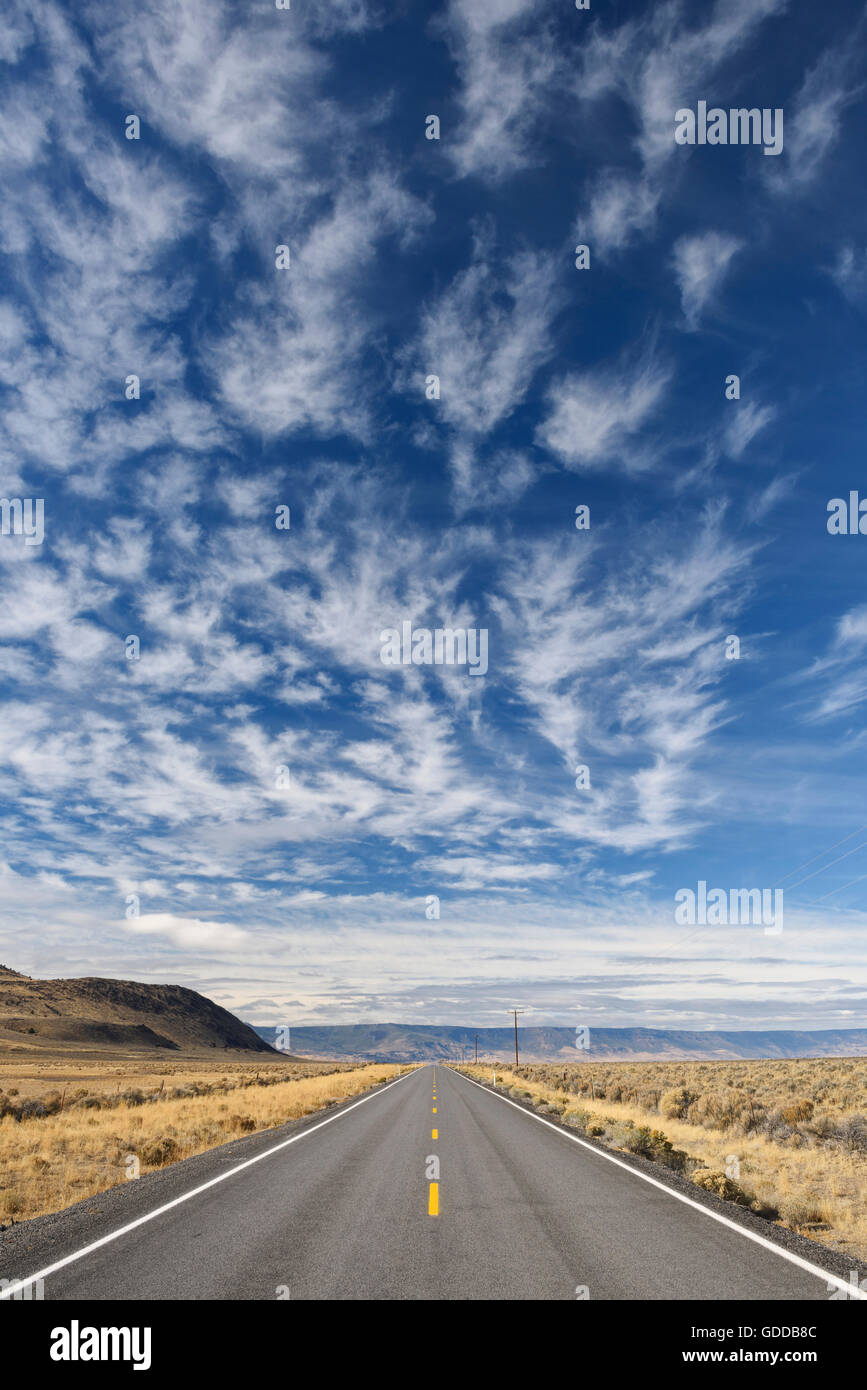 Stati Uniti d'America,Eastern Oregon,Lonesome Highway Foto Stock