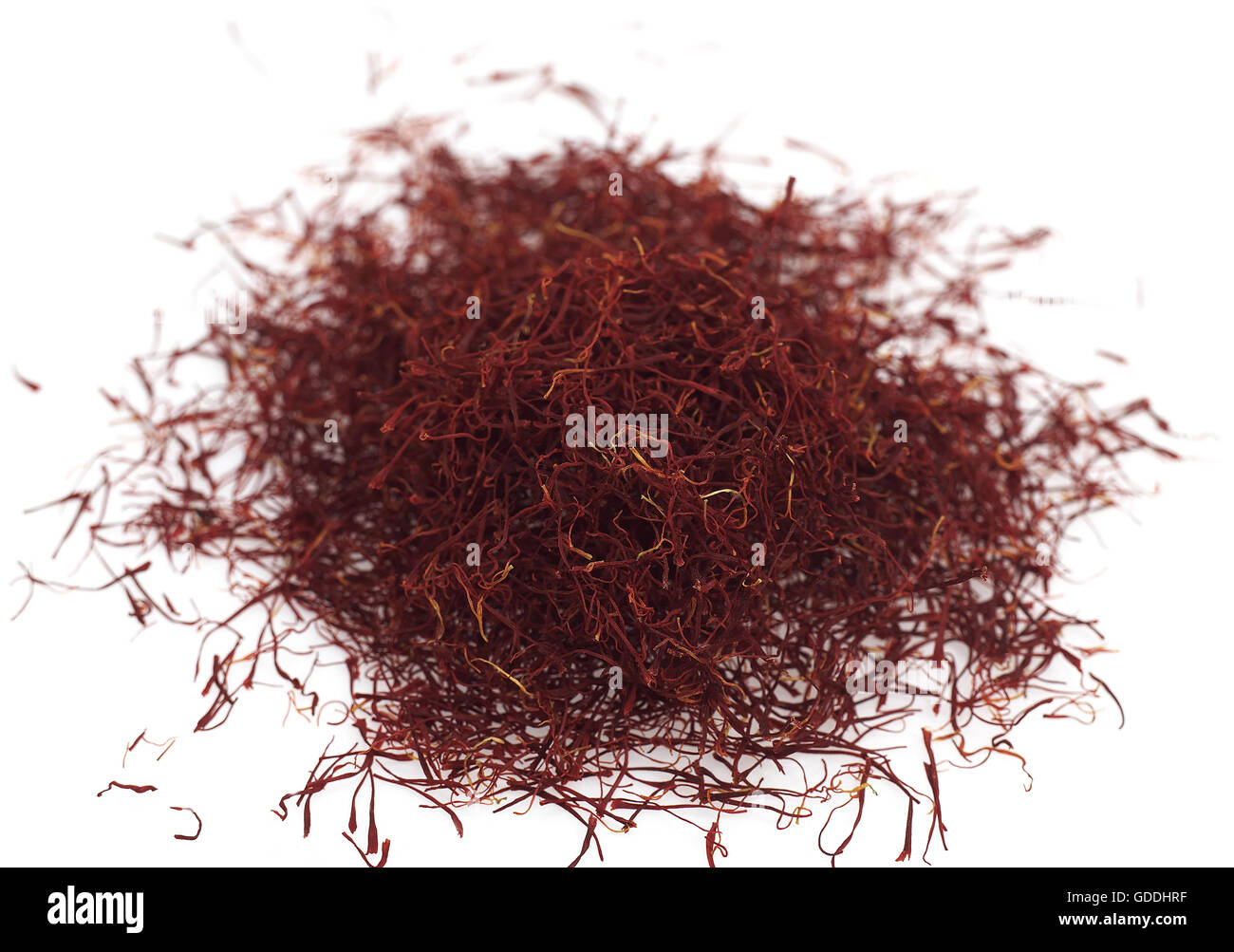 Lo zafferano proveniente da Cocus di zafferano fiore crocus sativus Foto Stock