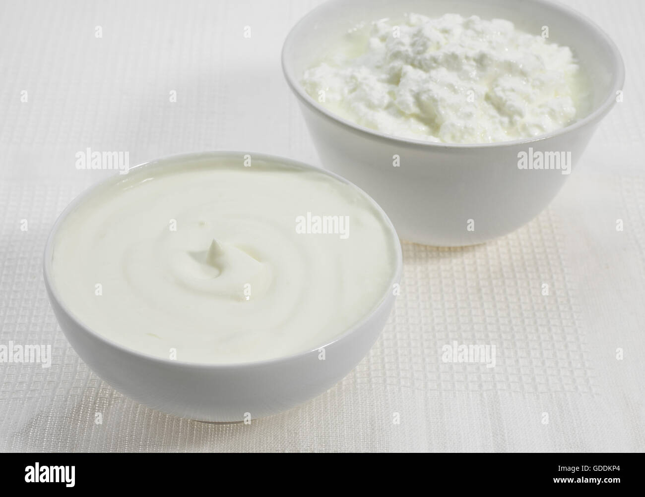 Faisselle e soft di formaggio bianco Foto Stock