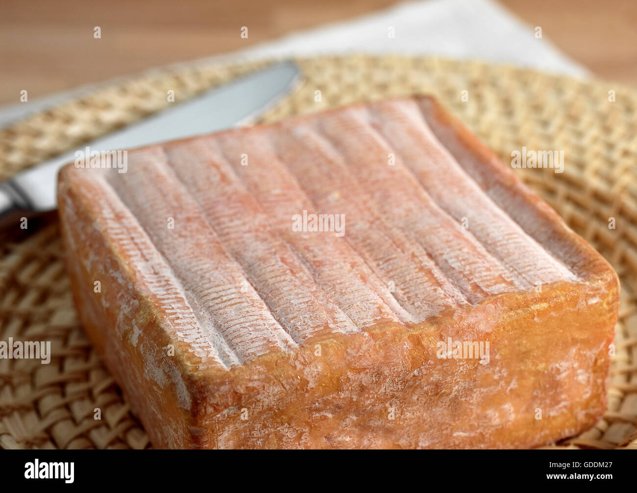 Pont l'Eveque, formaggio francese prodotto in Normandia a partire dal latte di vacca Foto Stock