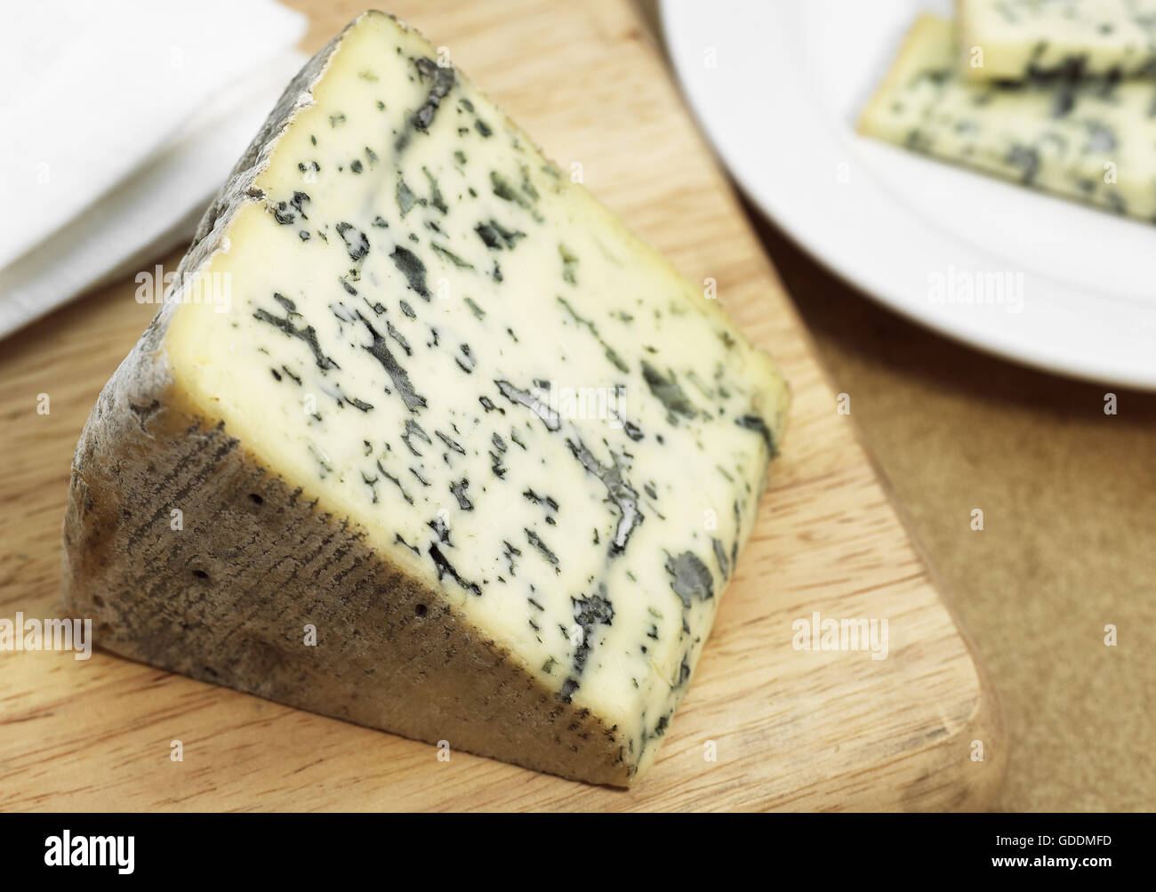 Bleu des Causses, un francese di formaggio prodotto con latte di vacca in Aveyron Foto Stock