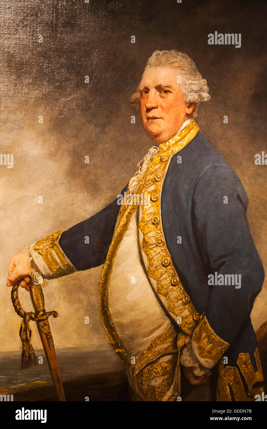 L'Inghilterra,Londra,Greenwich,Museo Marittimo Nazionale,Pittura di Ammiraglio Augustus Keppel da Sir Joshua Reynolds datata 1779 Foto Stock