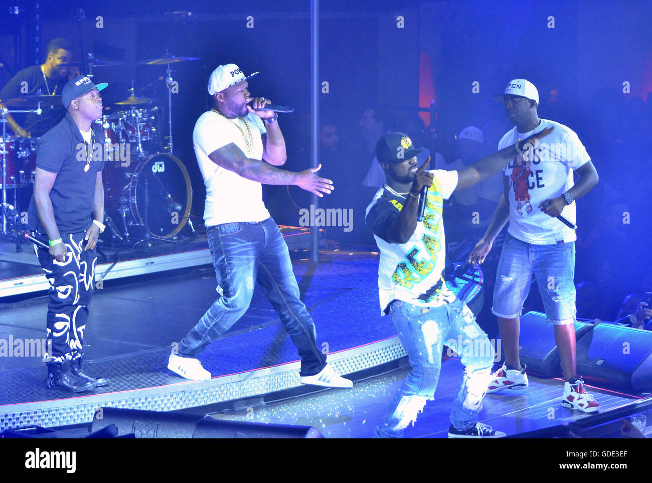 Las Vegas, Nevada, USA. Il 15 luglio 2016. Rapper 50 centesimi e la G-Unit eseguire a Drai il nightclub sulla luglio 15, 2016 all'interno del Cromwell a Las Vegas, Nevada. Credito: Marcel Thomas/ZUMA filo/Alamy Live News Foto Stock