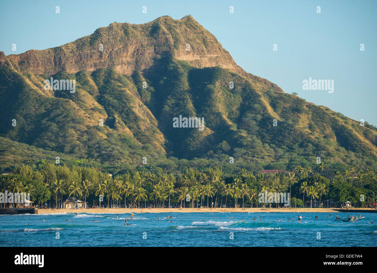Stati Uniti d'America,Hawaii,Oahu,Honolulu,Waikiki,Diamond Head Foto Stock