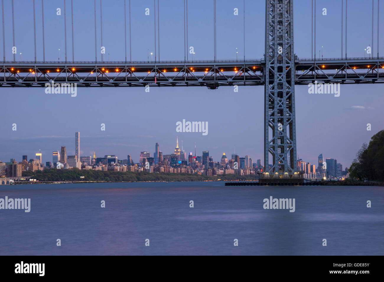 Stati Uniti d'America,New York,George Washington Bridge,fiume Hudson Foto Stock