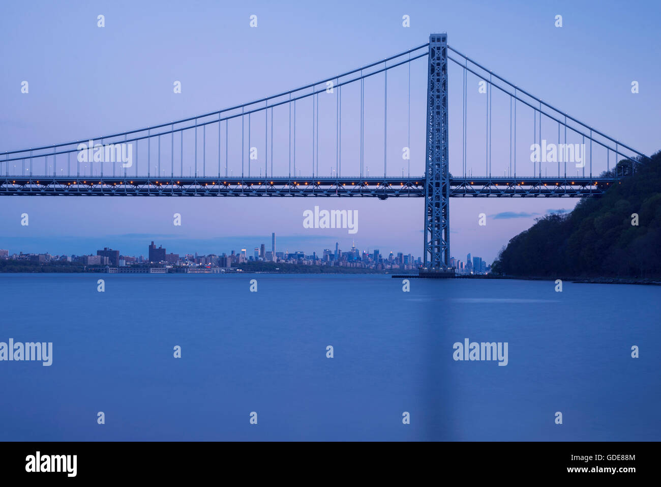 Stati Uniti d'America,New York,George Washington Bridge,fiume Hudson Foto Stock