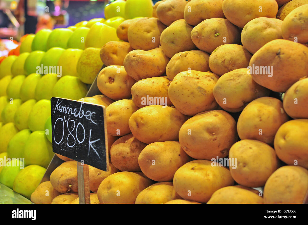 Patate, mercato alimentare Foto Stock