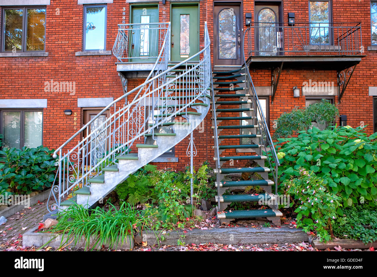 Case in St Hubert street , Montreal Foto Stock