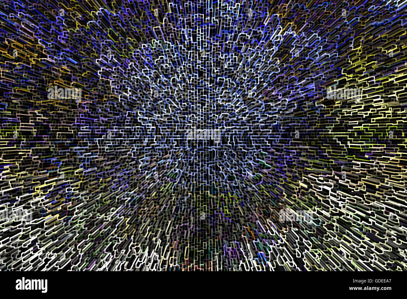 Coloratissima linea blu modello di forma abstract dimensione background moderno Foto Stock