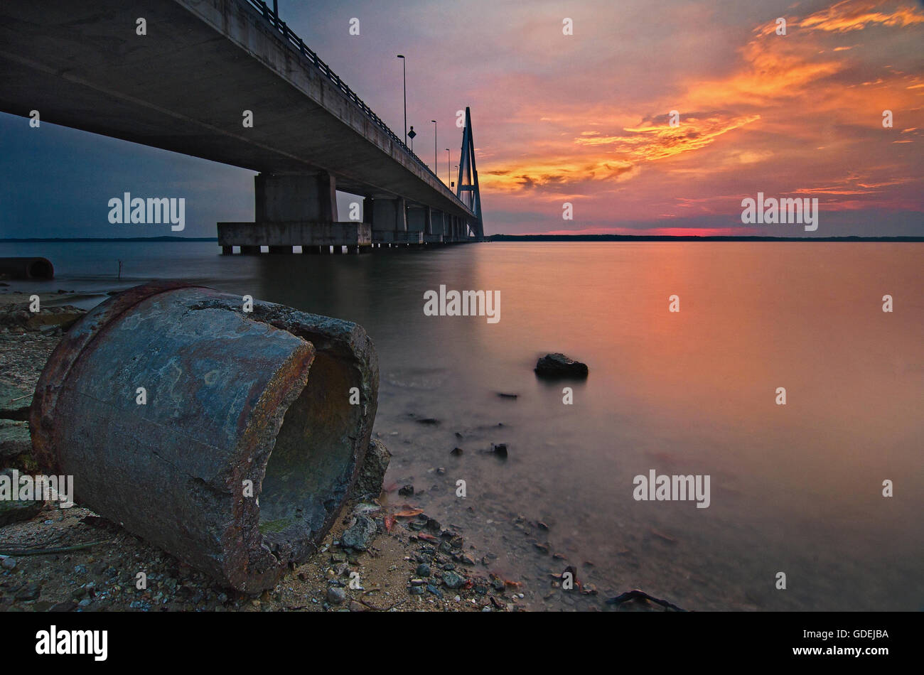 Desaru Bridge, Johor, Malesia Foto Stock