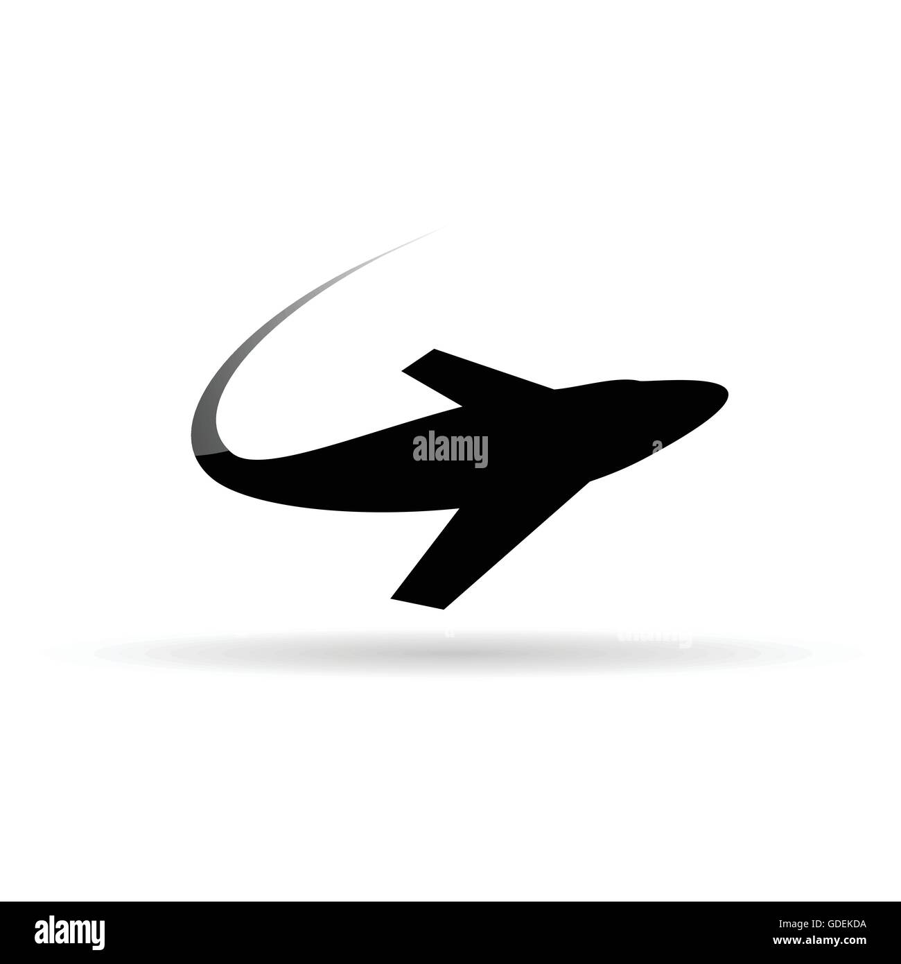 Simbolo di aereo per il biglietto illustrazione vettoriale su bianco Illustrazione Vettoriale