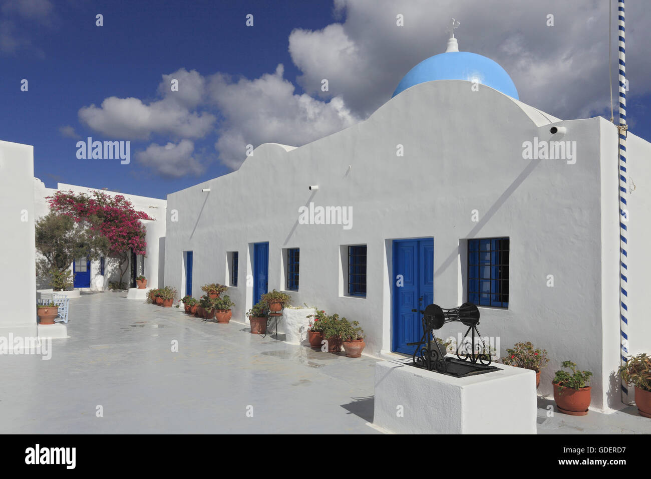 Il monastero, Santorini, Cicladi, Grecia Foto Stock