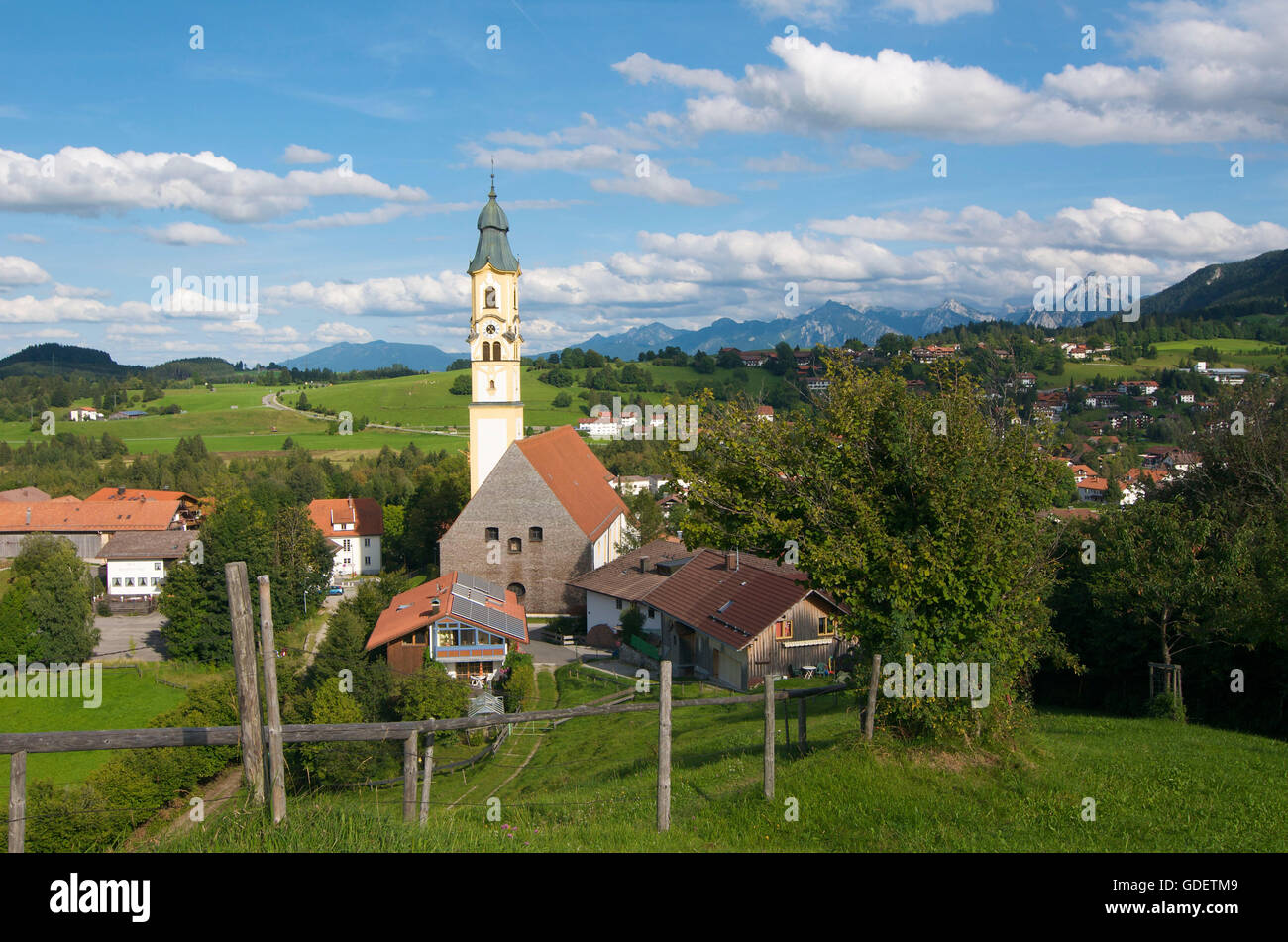 Chiesa di Pfronten, Allgaeu, Baviera, Germania Foto Stock