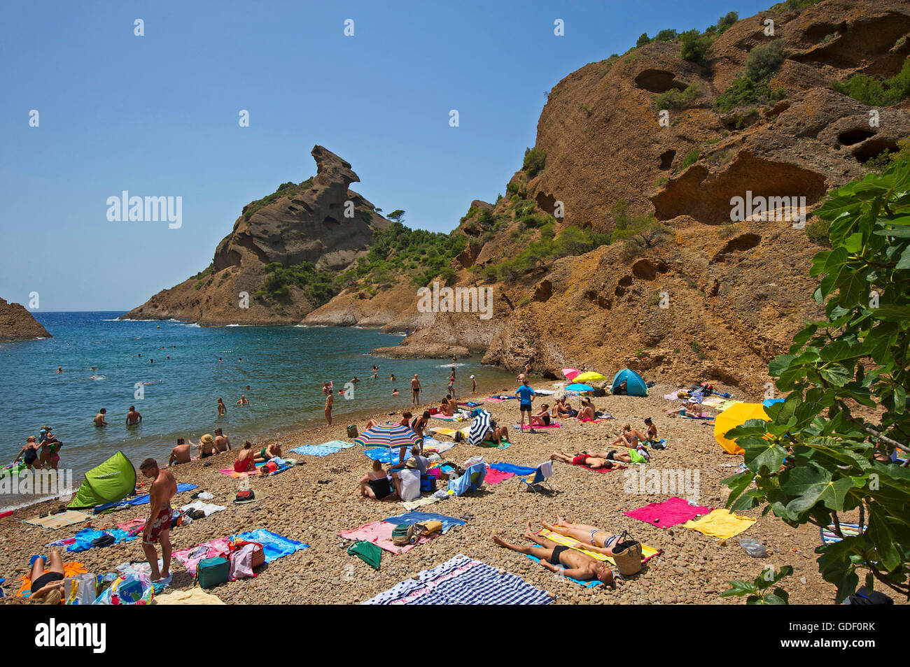 La Calanque de Figuerolles, La Ciotat, Bouches du Rhone, Cote d'Azur, in Francia Foto Stock