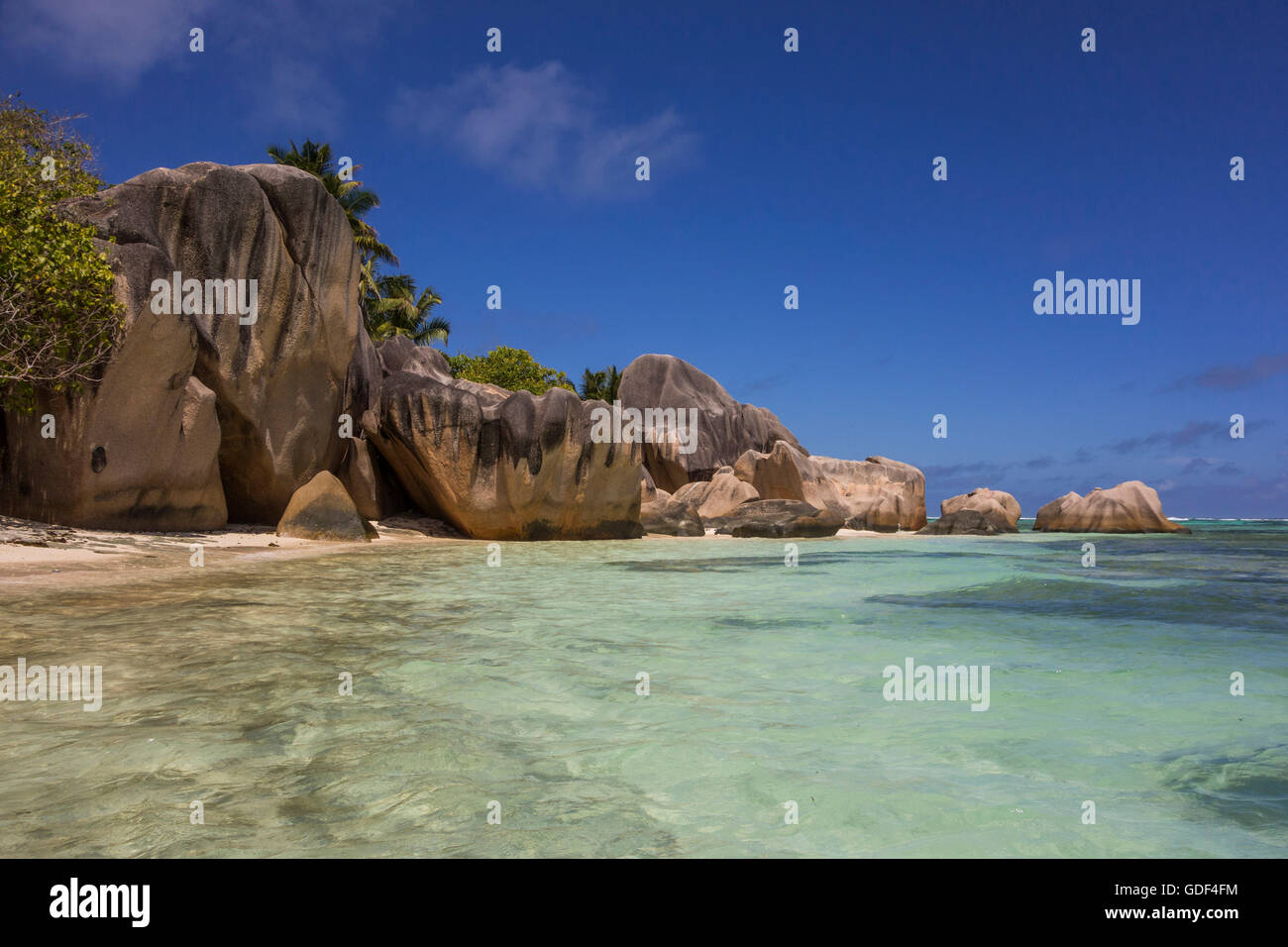 Spiaggia di Anse Source d'Argent, La Digue, Seicelle Foto Stock