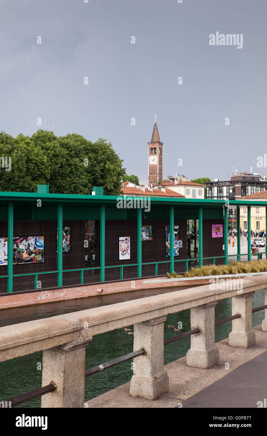 Milano, Italia - Giugno, 05: Vista della darsena, darsena a Milano il 05 giugno 2016 Foto Stock