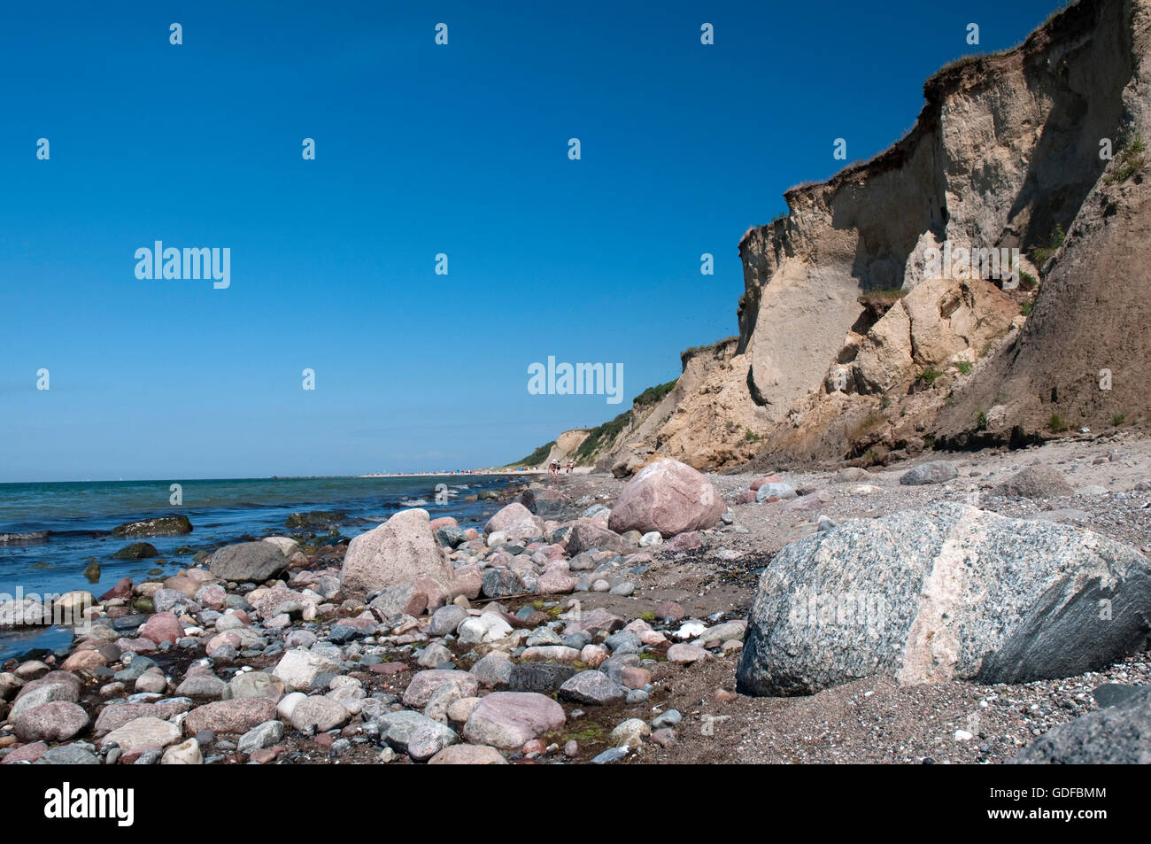 Ripida costa, Mar Baltico località di Ahrenshoop, Fischland, Meclemburgo-Pomerania Occidentale Foto Stock