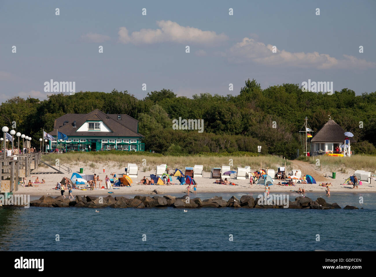 Spiaggia, mare Baltico località di Wustrow, Fischland, Meclemburgo-Pomerania Occidentale Foto Stock
