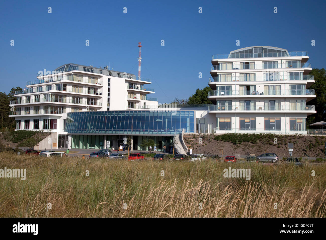 Grand Hotel Kurhaus, Mar Baltico località di Ahrenshoop, Fischland, Meclemburgo-Pomerania Occidentale Foto Stock
