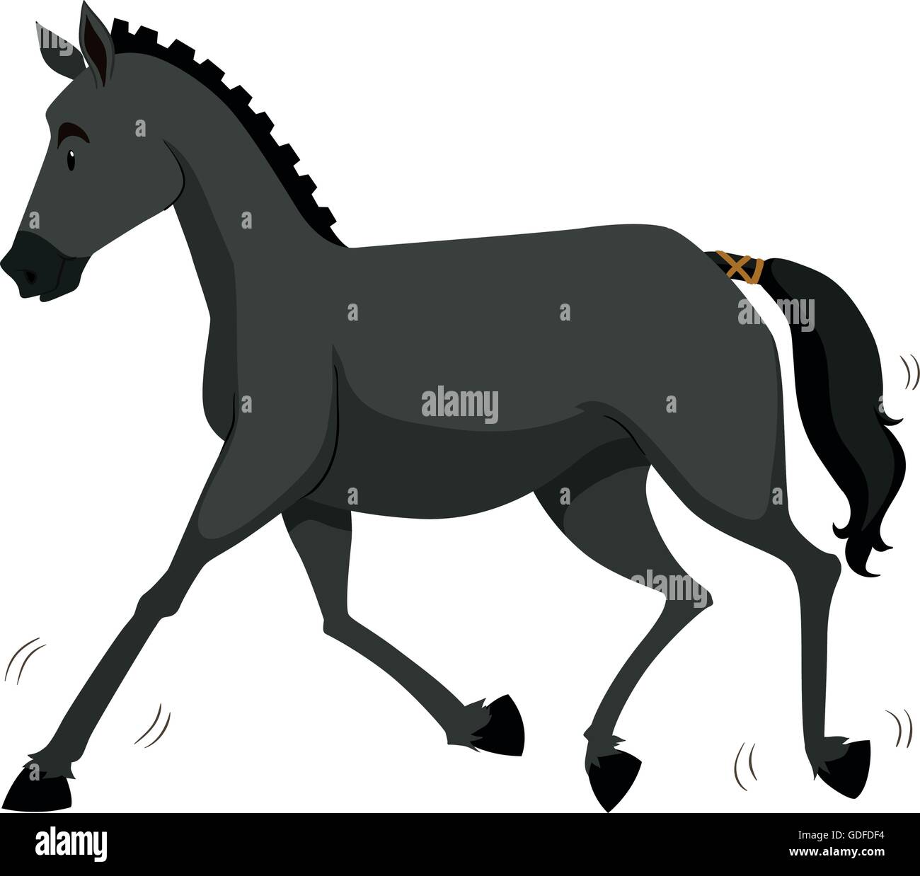Cavallo nero in esecuzione da sola illustrazione Illustrazione Vettoriale