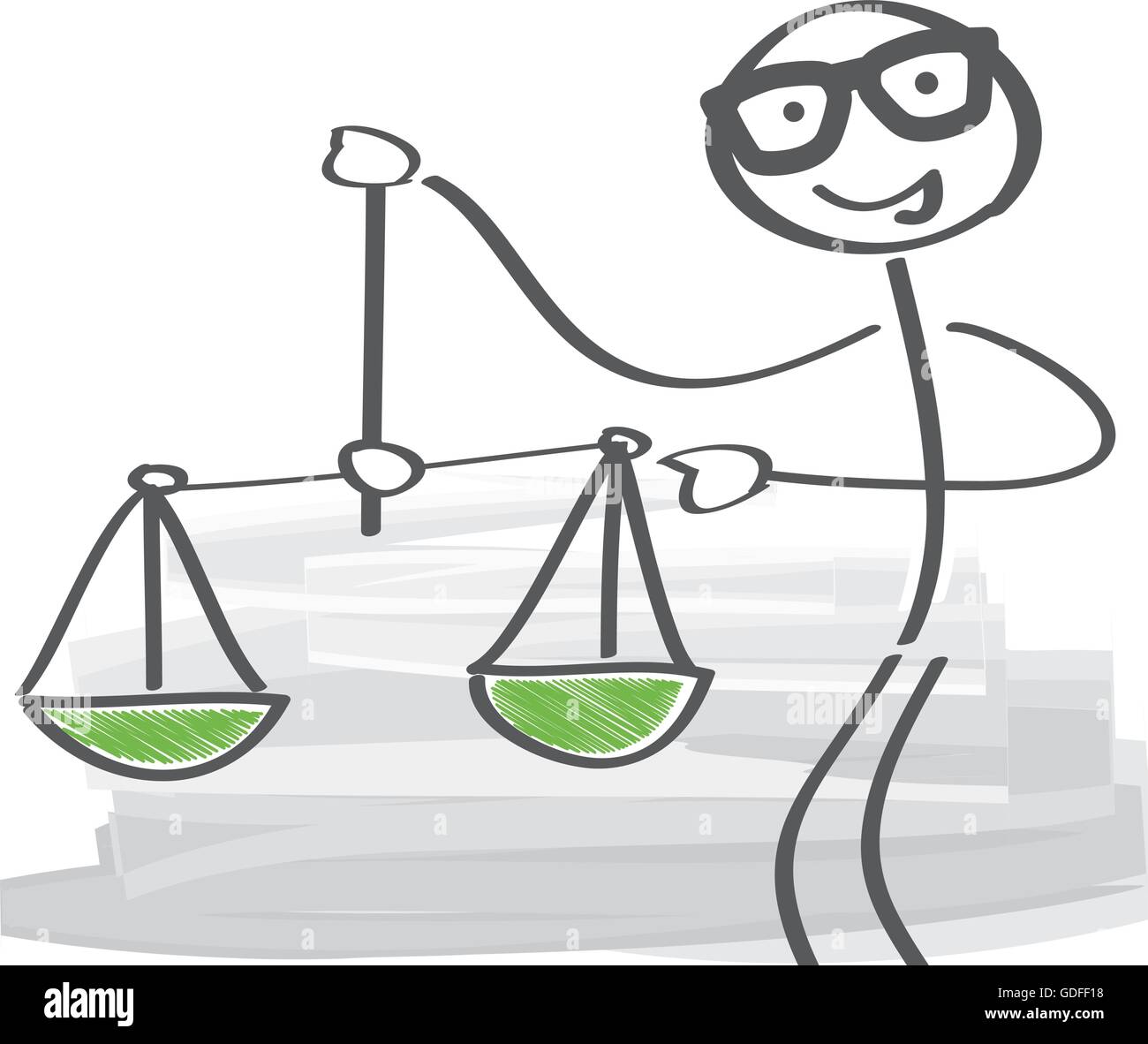 Stick figura con scale - illustrazione vettoriale Illustrazione Vettoriale