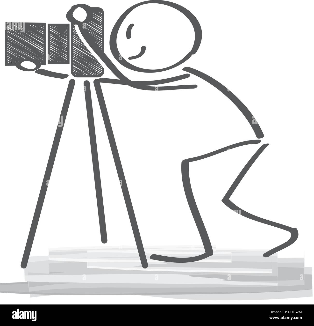 Fotografo utilizzando una telecamera professionale - illustrazione vettoriale con bastone figura Illustrazione Vettoriale Fotografo utilizzando una telecamera professionale - illustrazione vettoriale con bastone figura Illustrazione Vettoriale