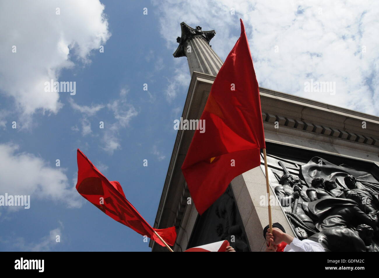 Il 2015, giorno di maggio rally, Trafalgar Square, Londra. Foto Stock
