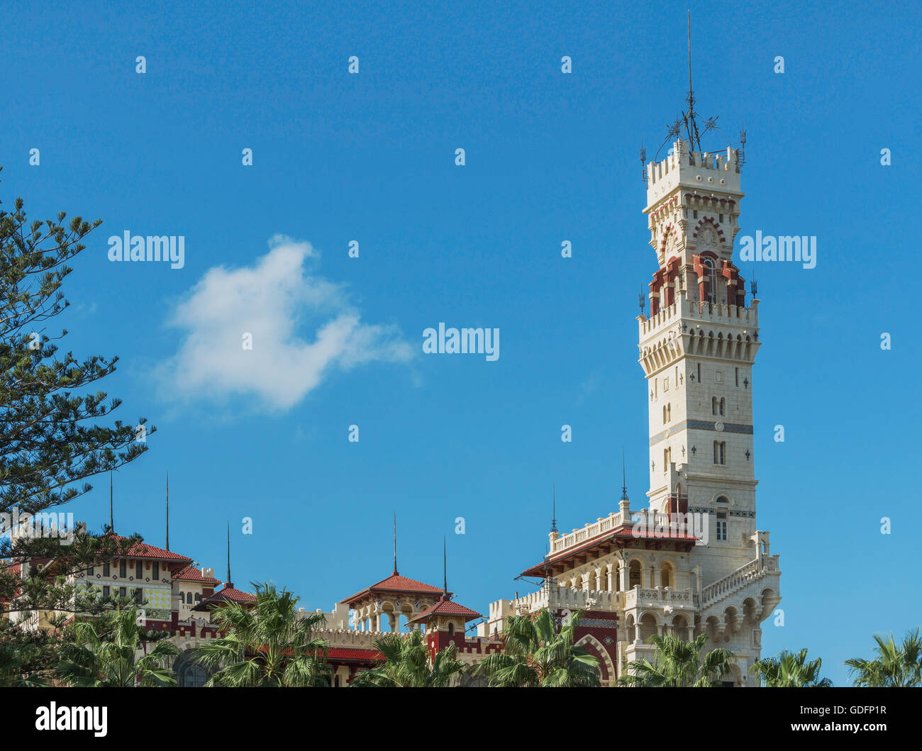 Palazzo Montazah torre in Alessandria, Egitto Foto Stock