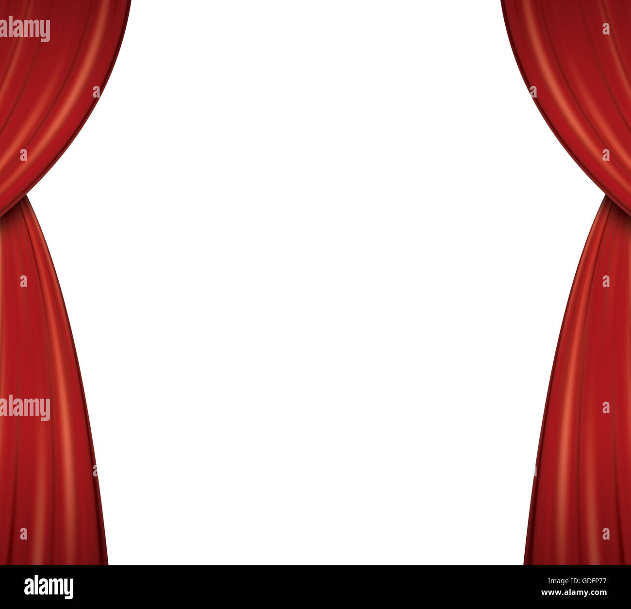Tenda rossa dei drappi del tessuto di seta del teatro isolata su fondo  bianco immagini e fotografie stock ad alta risoluzione - Alamy