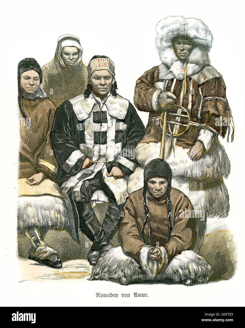 Mode dell'Estremo Oriente Russo nomadi di Amur, secolo XIX Foto Stock