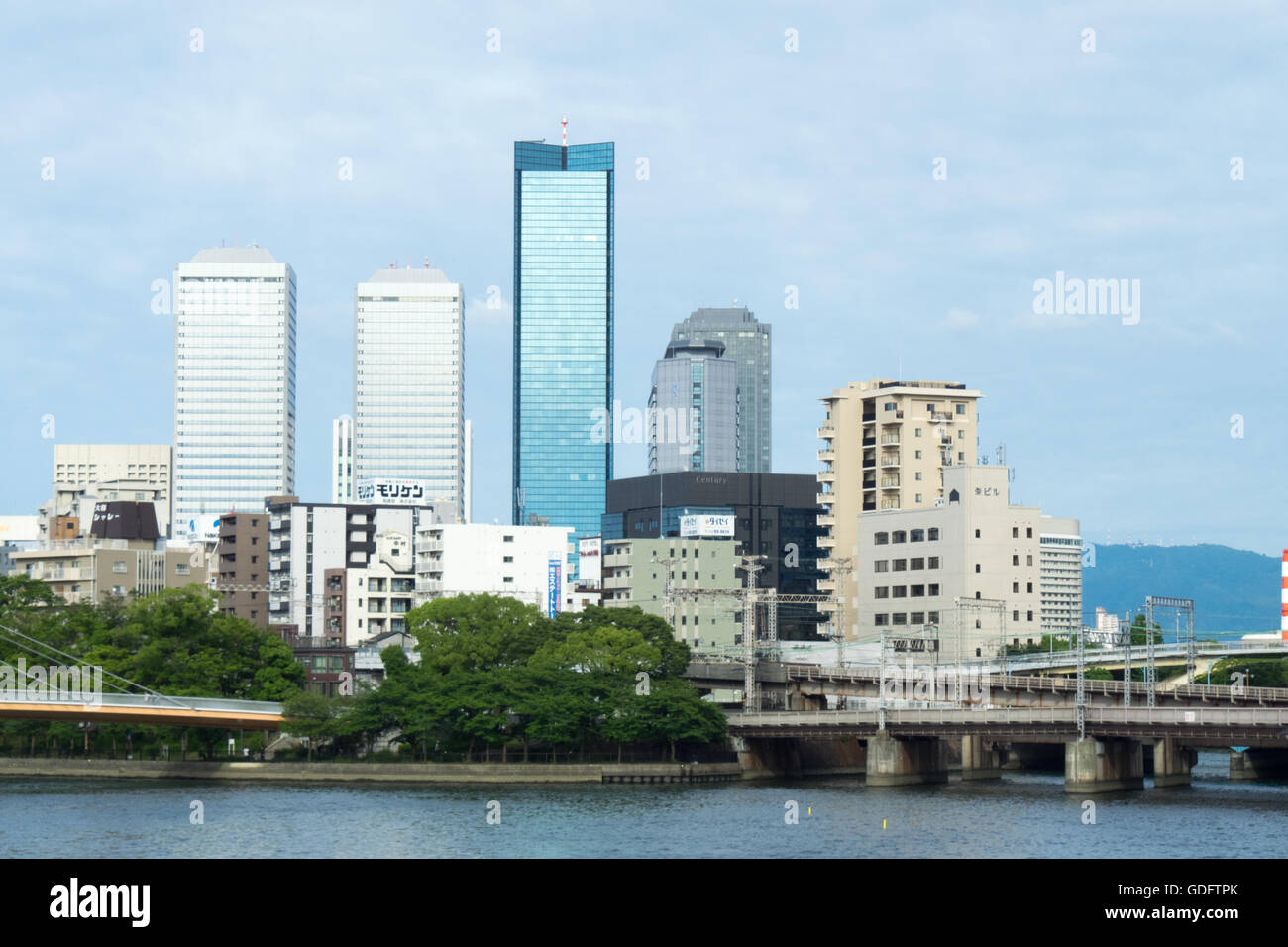 Skyline di Chuo Ward, Osaka. Foto Stock