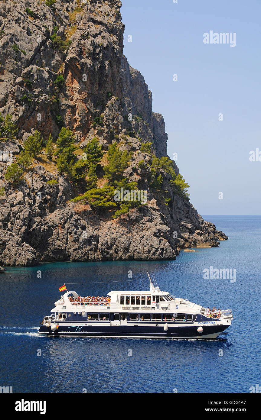 Barca, Porto, Sa Calobra Foto Stock