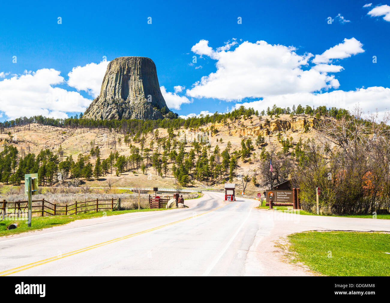 Devils Tower Crook County Wyoming USA Foto Stock