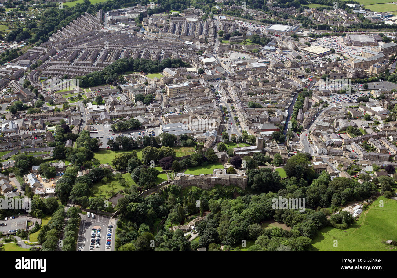 Vista aerea del Yorkshire città mercato di Skipton, North Yorkshire, Regno Unito Foto Stock