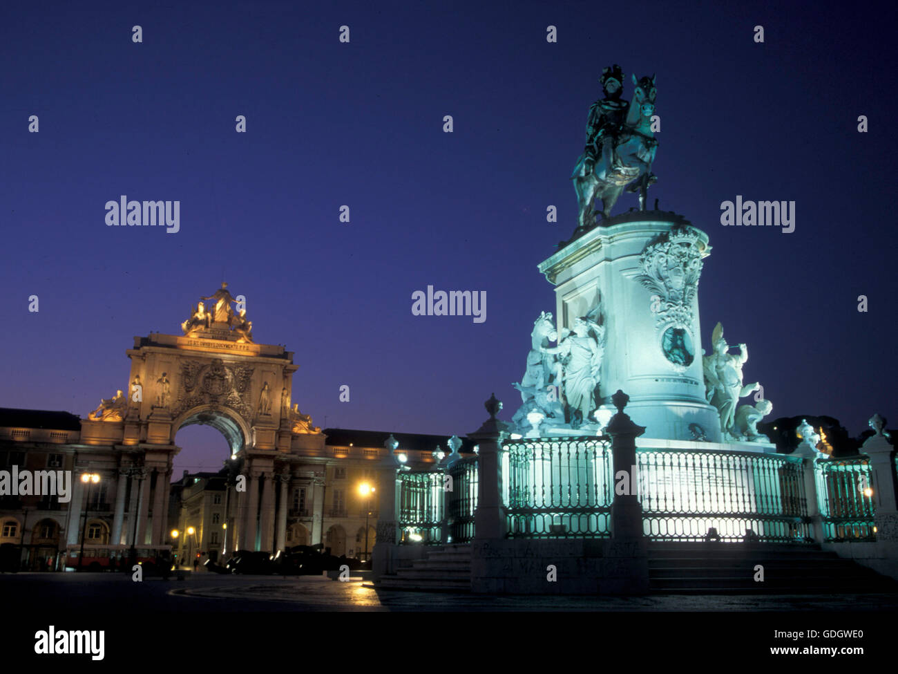 Il parca do Comercio nel centro della città di Lisbona in Portogallo in Europa. Foto Stock