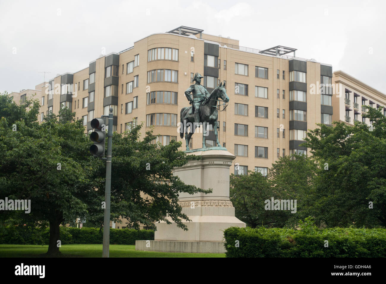 Lt generale Winfield Scott statua Washington DC Foto Stock