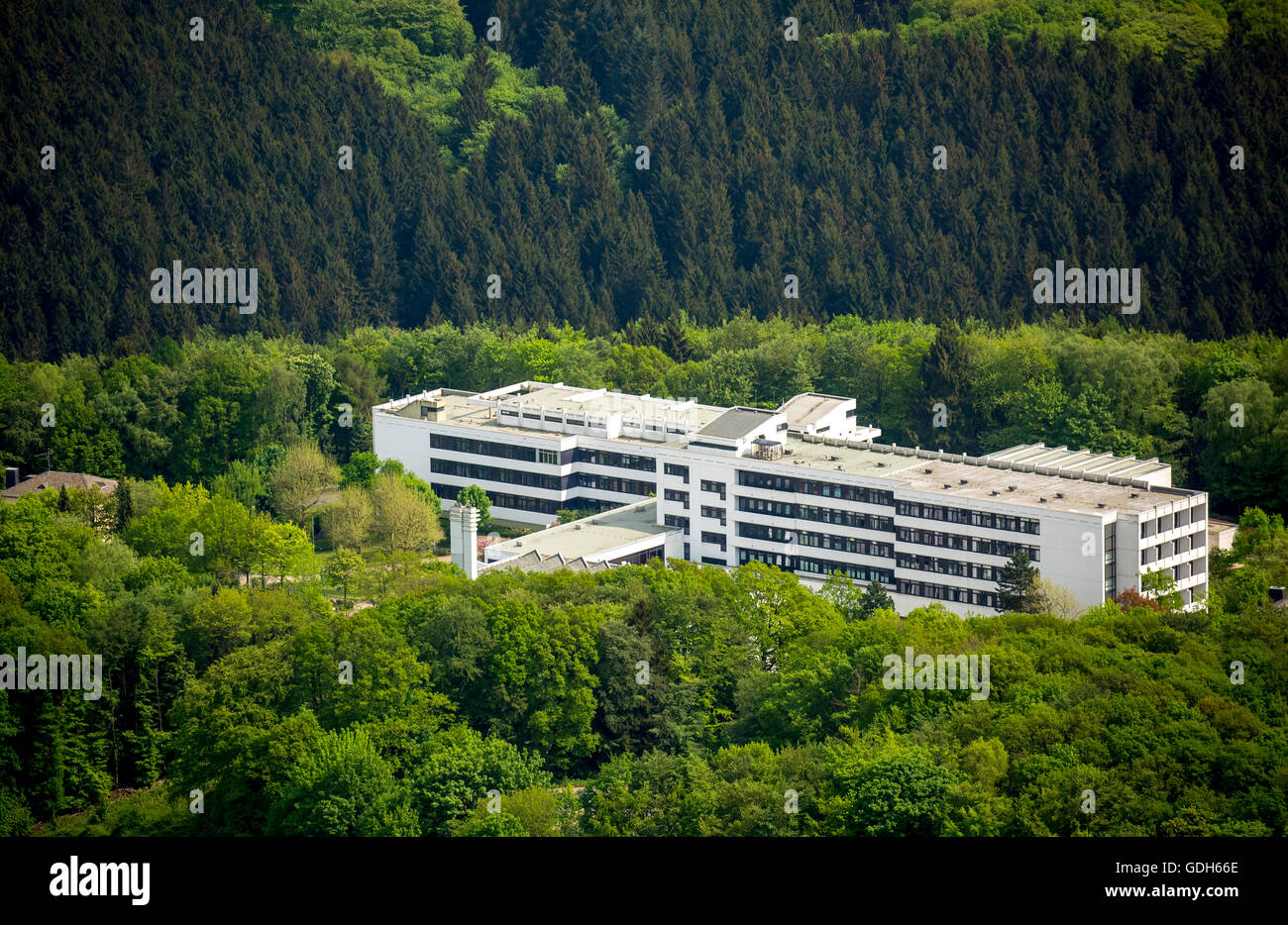Clinic Königsfeld, centro di riabilitazione medica, Dipartimento di Cardiologia e ortopedia, vista aerea, Ennepetal Foto Stock