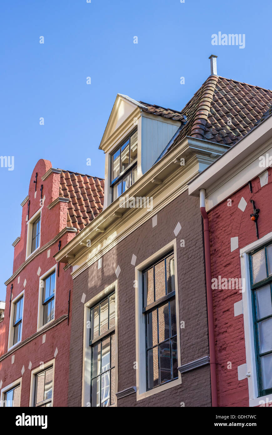 Dettaglio di case storiche in Leeuwarden, Paesi Bassi Foto Stock