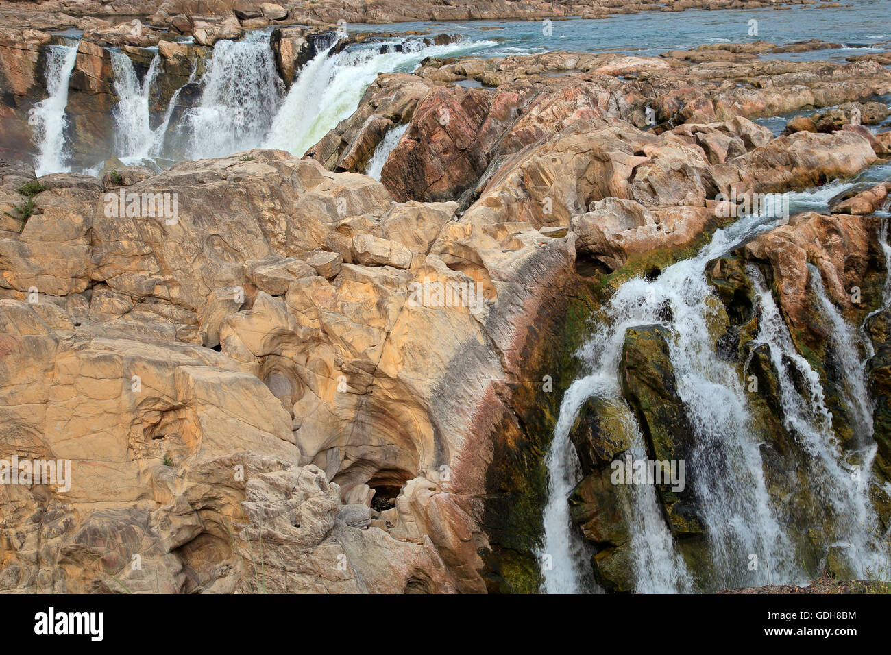 Dhuandhar cascate, Narmada fiume vicino a Jabalpur nello stato indiano del Madhya Pradesh Foto Stock