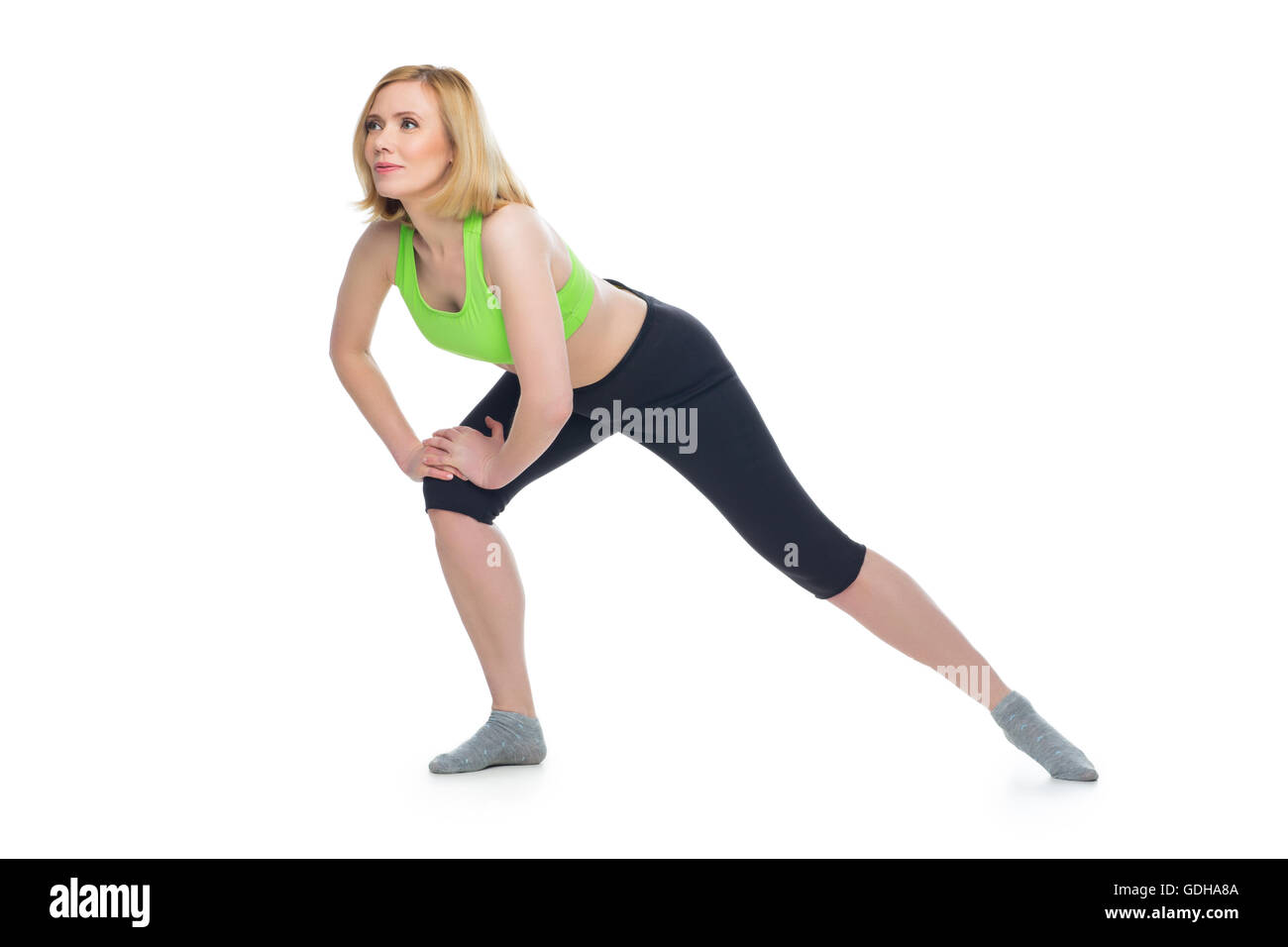Bella donna di mezza età facendo sport esercizio Foto Stock
