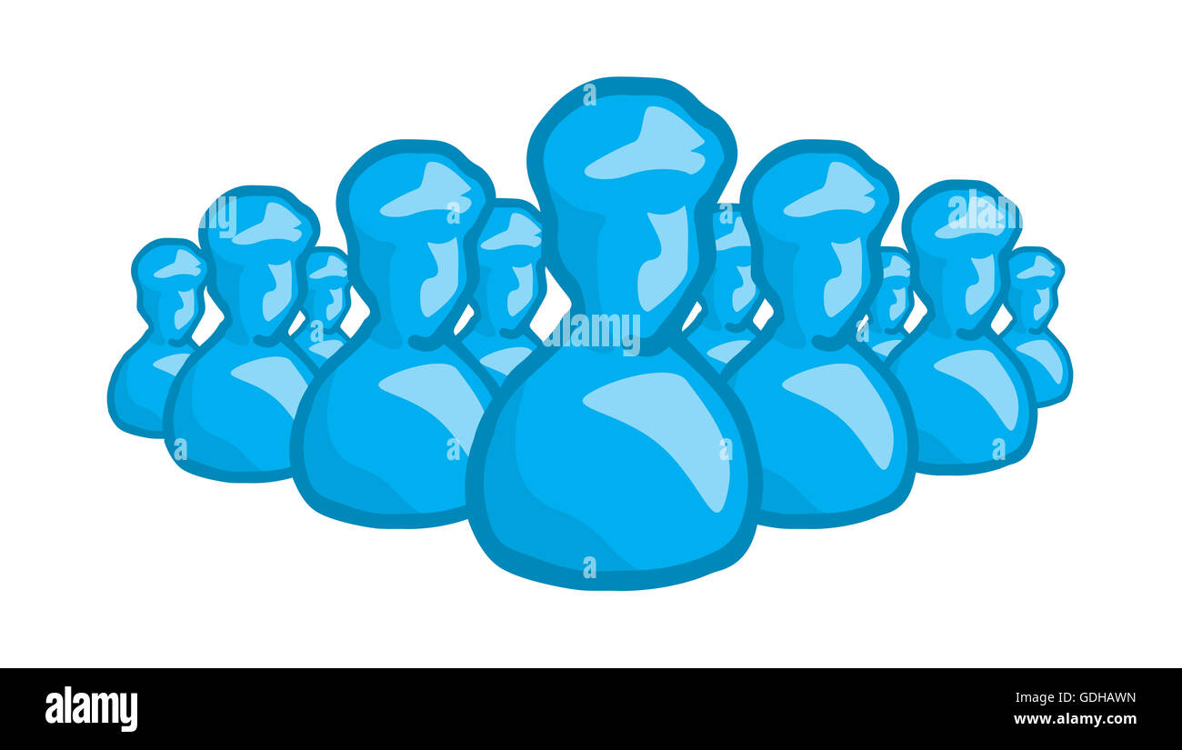 Cartoon illustrazione di un team di avatar con sconosciuti gli utenti anonimi Foto Stock